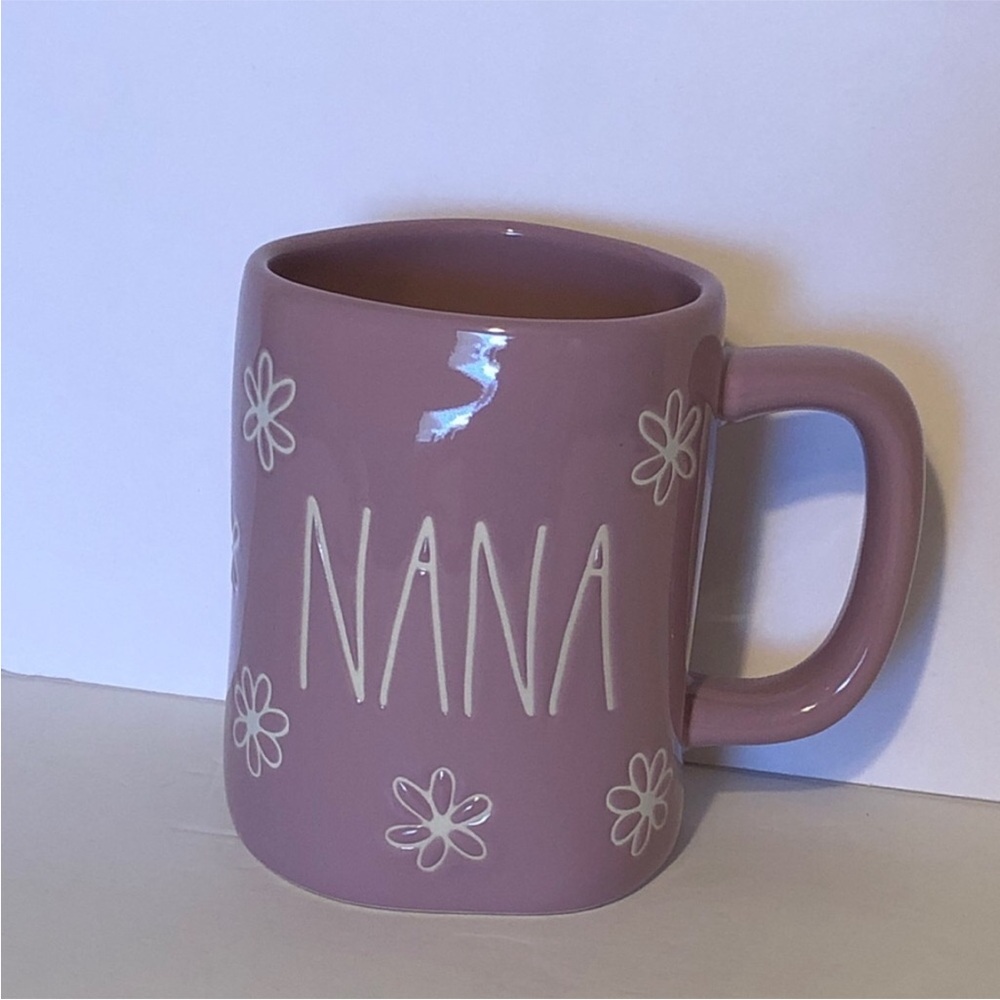 Rae Dunn Pink Nana Mug with Floral Design